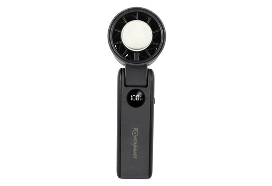 3-in-1 Handheld Cooling Fan with Ice Plate & 100-Speed Turbo Wind | 3000mAh Foldable Neck Fan with LED Display | Semiconductor Instant Cooling Portable Mini Fan