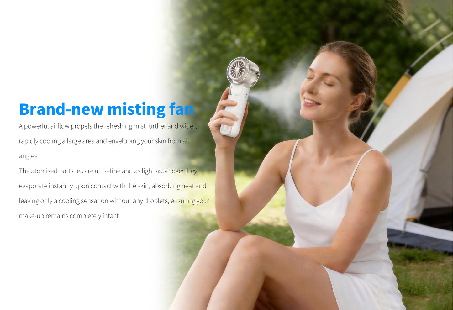 3-in-1 Handheld Fan with Semiconductor Cooling, Water Mist & Turbo Wind | 3600mAh Foldable Portable Fan