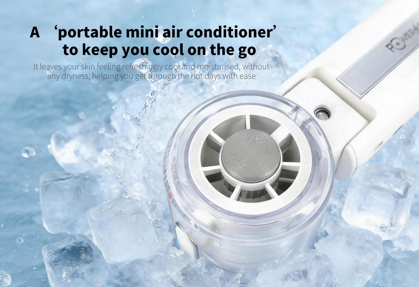 3-in-1 Handheld Fan with Semiconductor Cooling, Water Mist & Turbo Wind | 3600mAh Foldable Portable Fan