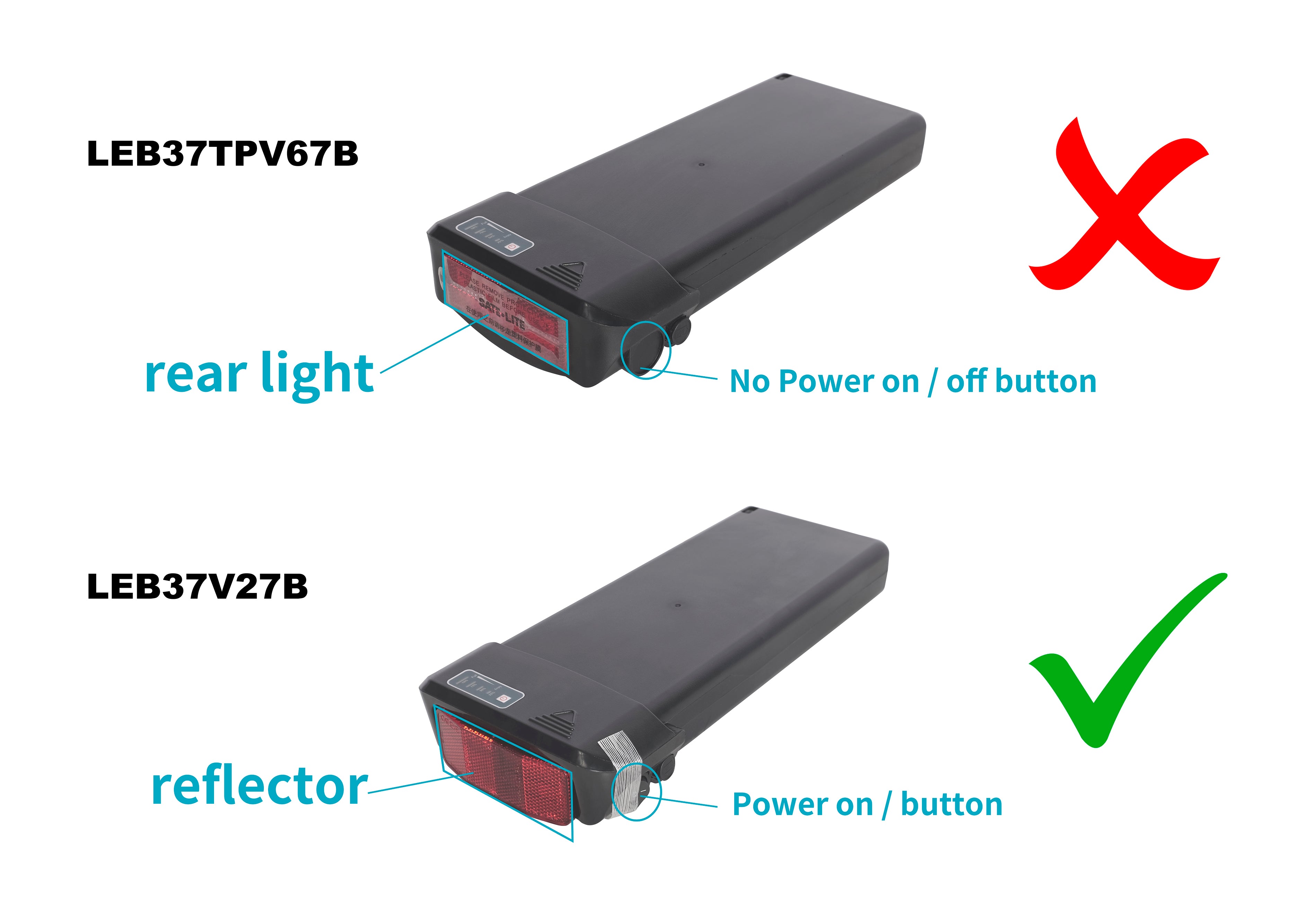 Rear Carrier E Bike Battery 36V