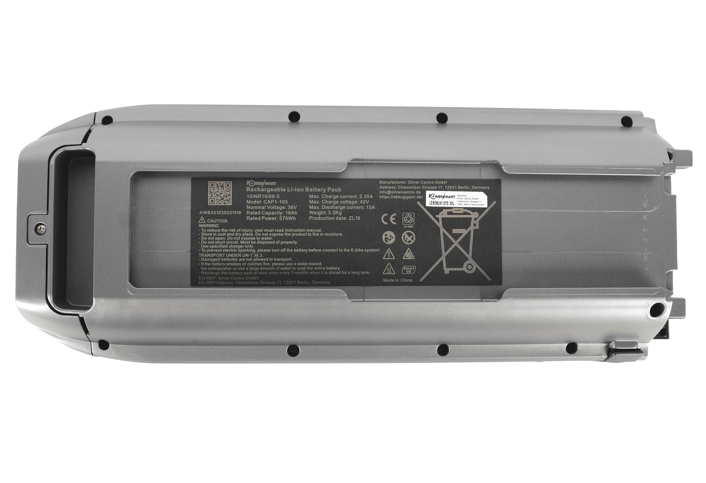 Batería para portaequipajes de 36 V con UART Phylion para Vogue COMFORT, PREMIUM, BASIC y ELITE