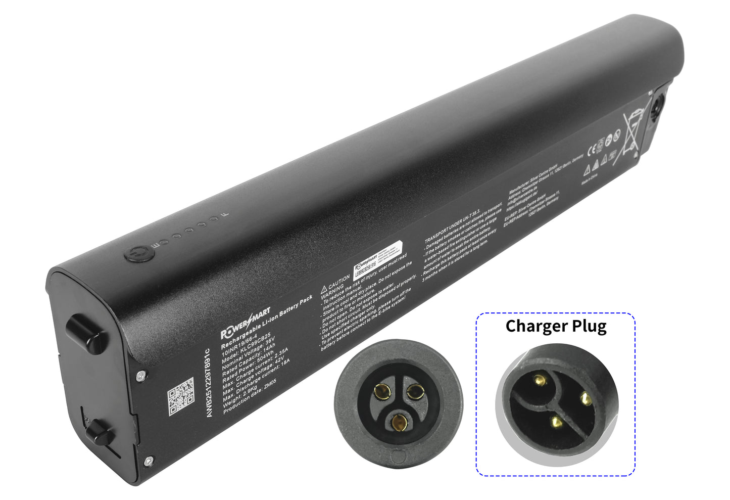 36V 14Ah / 504 Wh Battery for Qwic Urban FN7, FN7 Lite, R1 belt, RD9