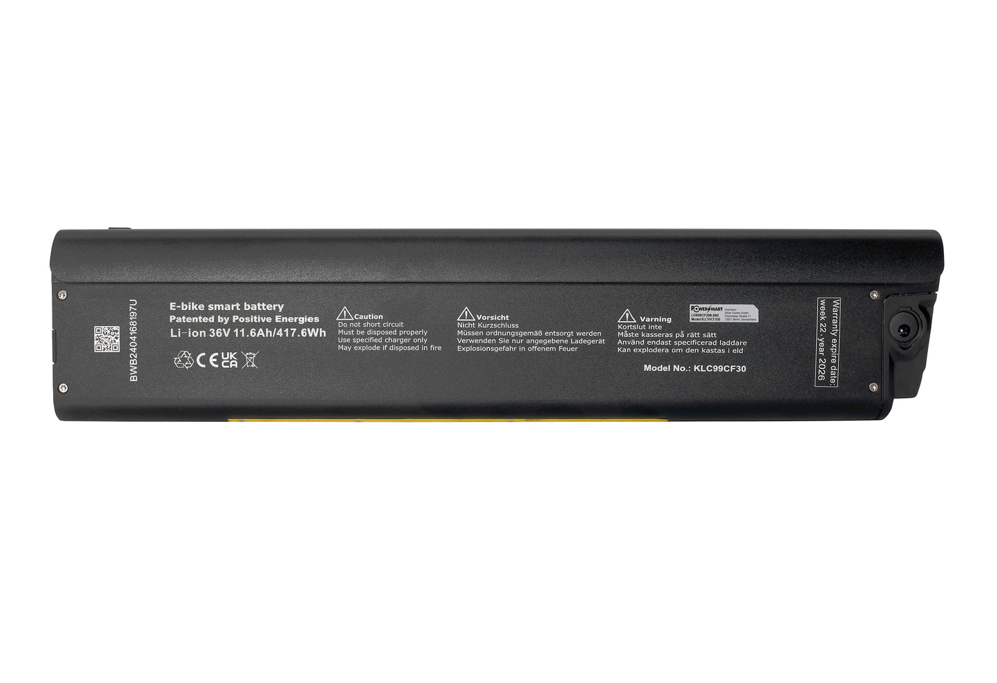 Li-Ion 36V - 11,6Ah/417,6Wh QWIC Bike Battery for QWIC BA000130,Qwic premium i-MN7+
