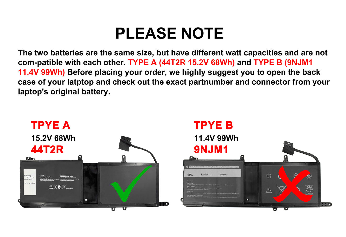 Laptop Battery Replacement for Dell Alienware 15 R3, Alienware 15 R4 Series, Alienware 17 R4, Alienware 17 R5 Series