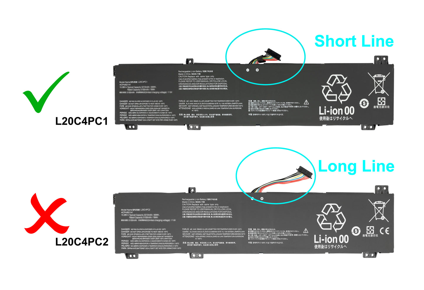Batterie de remplacement pour ordinateur portable LENOVO Legion 7-16ACHg6 Series, Legion 5 Pro 82JD Series, Legion 5-15ACH6H, Legion 5-15ITH6, Legion 5-15ITH6H
