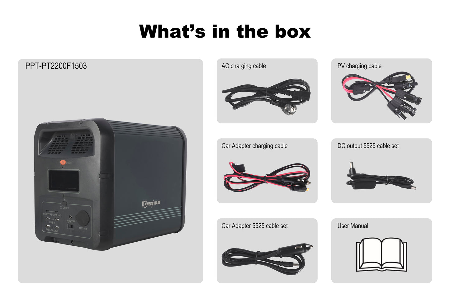 Centrale électrique portable Powersmart PP2200 2200 W 2160 Wh Générateur solaire Alimentation de secours